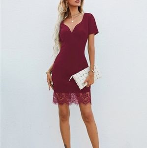 Lace Trim Bodycon Dress
